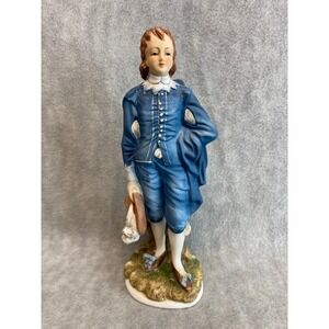 Lefton Blue Boy Figurine KW387 Limited Edition Hand Painted Porcelain